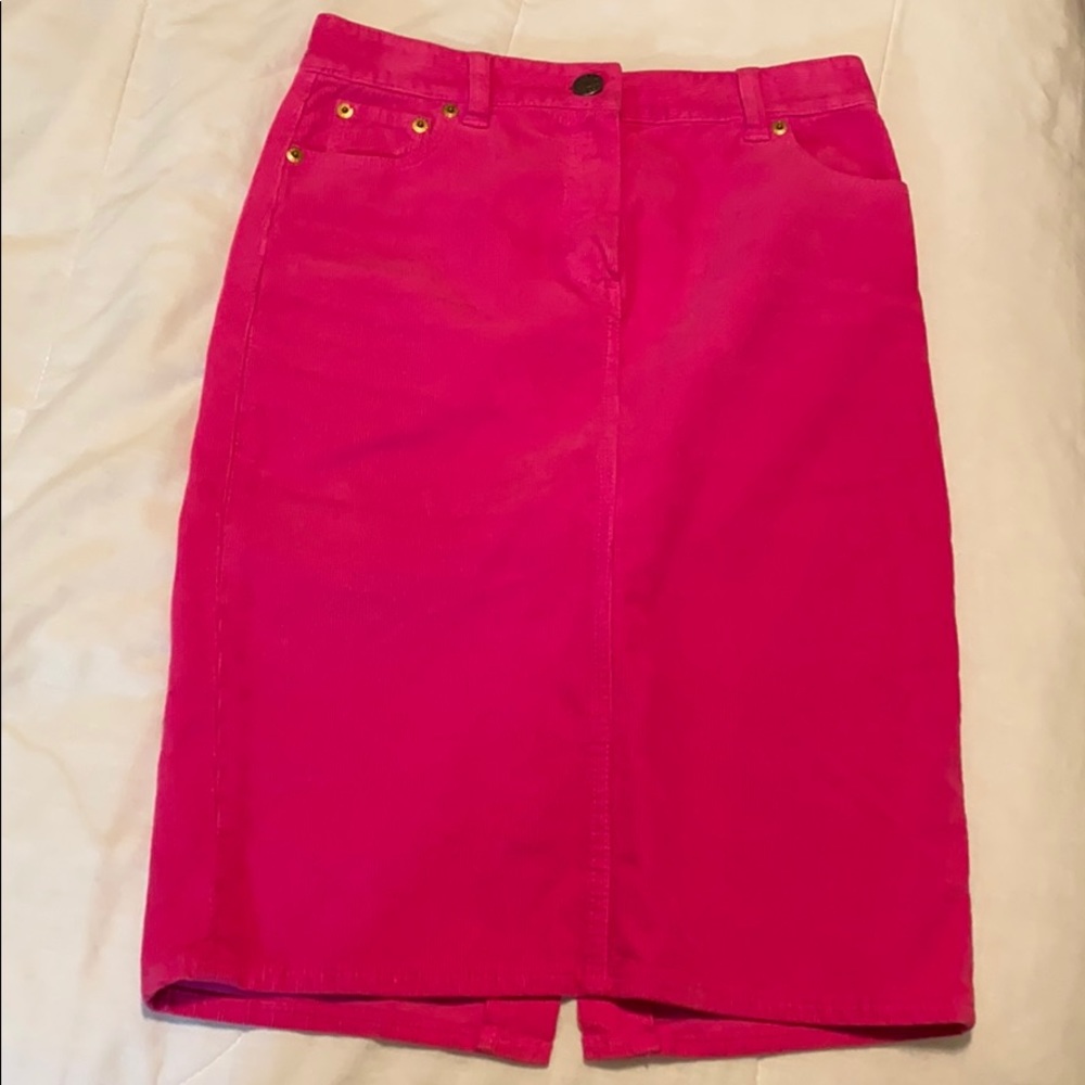 High-Waisted Corduroy Pencil Skirt